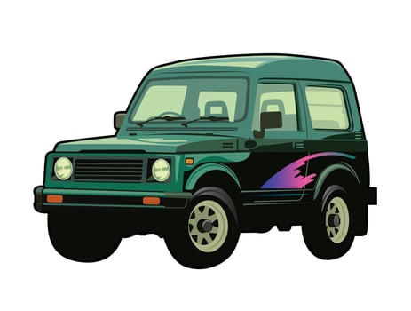 Old car vector shape. Suitable for bakcground design, booklet, brochure, leaflet.