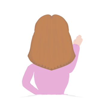 The cartoon girl with many characters png
