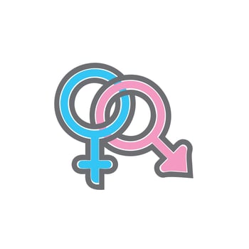 Gender equality symbol icon vector illustration