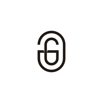 letter gg simple round overlap thin line logo vector