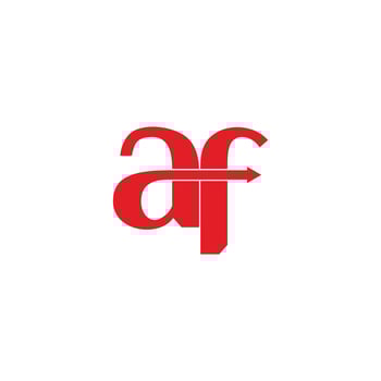 letter af motion arrow font logo vector