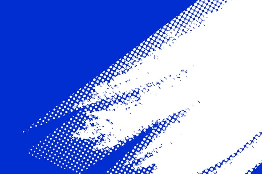 Blue and white splash stroke grunge background. Color halftone pop art design texture. Comic book grunge dotted effect vector