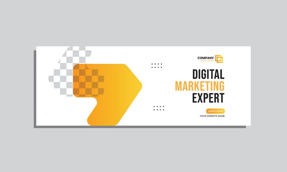 vector digital marketing social media cover banner design. editable social media cover banner template.