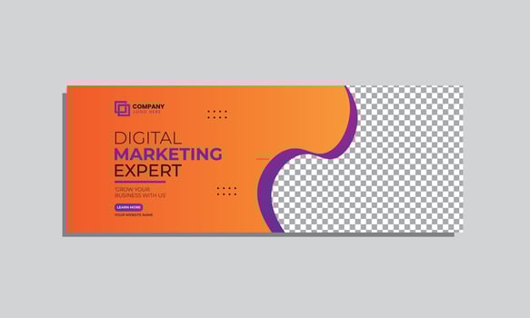 vector digital marketing social media cover banner design. editable social media cover banner template.