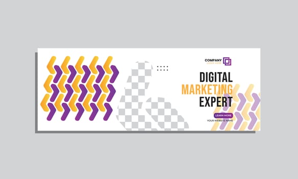 vector digital marketing social media cover banner design. editable social media cover banner template.