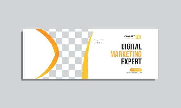 vector digital marketing social media cover banner design. editable social media cover banner template.