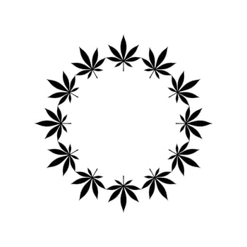 Marijuana Circle shape Composition, can use for Decoration, Ornate, Wallpaper, Cover, Art Illustration, Textile, Fabric, Fashion, or Graphic Design Element. Vector Illustration