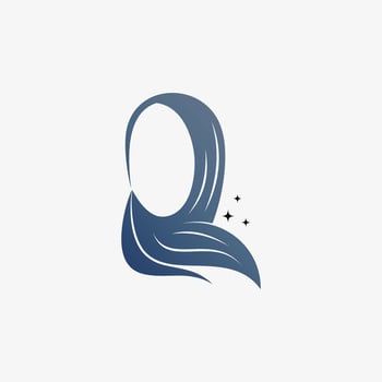 Hijab logo design template for muslim woman fashion with creative element concept vector