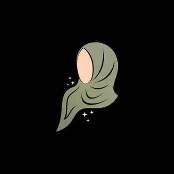 Hijab logo design template for muslim woman fashion with creative element concept vector