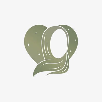 Hijab logo design template for muslim woman fashion with creative element concept vector