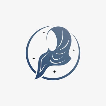 Hijab logo design template for muslim woman fashion with creative element concept vector
