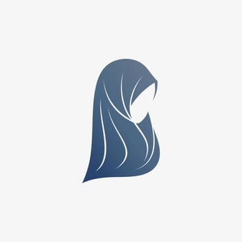 Hijab logo design template for muslim woman fashion with creative element concept vector