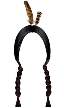Indian  hat with feathers.  ethnic  tradition costume . vector