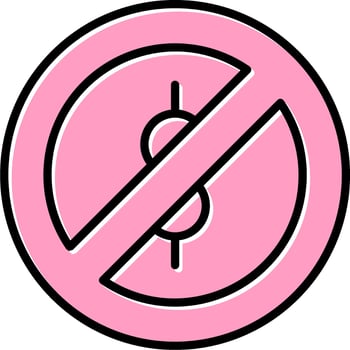Cash Forbidden Vector Icon