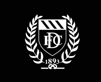 Dundee FC Club Logo Symbol White Scotland League Football Abstract Design Vector Illustration With Black Background