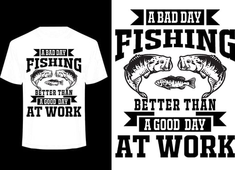 Good day fishing solves problems print ready vector template t-shirt design