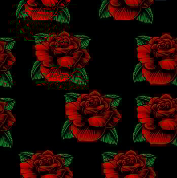 Seamless pattern with red roses , vector illustration