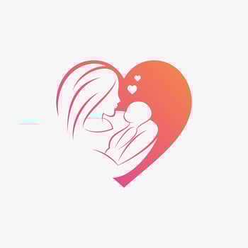Mom and baby logo design vector for maternity clinic with creative element concept