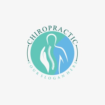 Chiropractic logo design vector spinal backbone icon logo with creative element concept