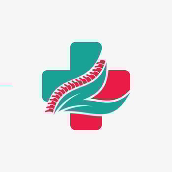 Chiropractic natural massage back pain and spinal icon logo design with creative concept vector
