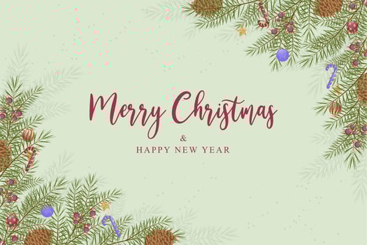 Merry Christmas background with pine leaf ornament vector