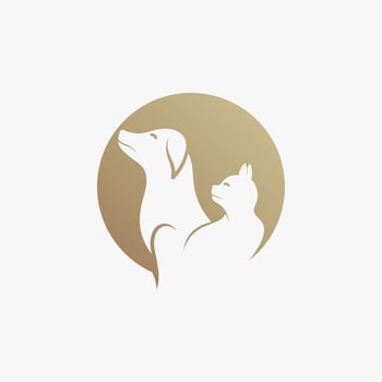 Pet logo design vector with creative element concept