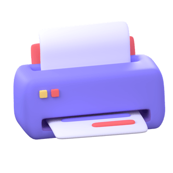 3D document printer icon. Office business element. png