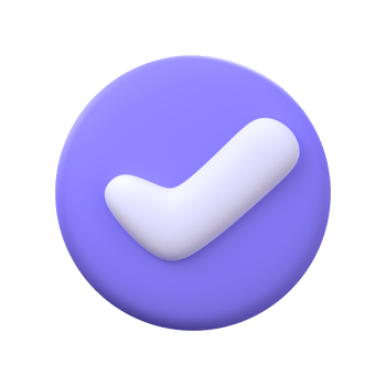 3D check mark icon. Office business element. png