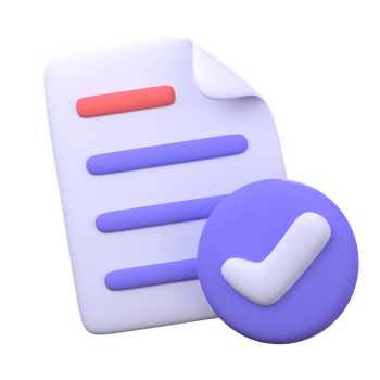 3D document inspection icon. Office business element. png