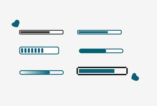 Loading Bar Progress Icon Set vector