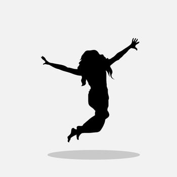 Girl jumping vector png