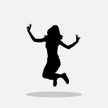 Girl jumping vector png