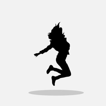 Girl jumping vector png