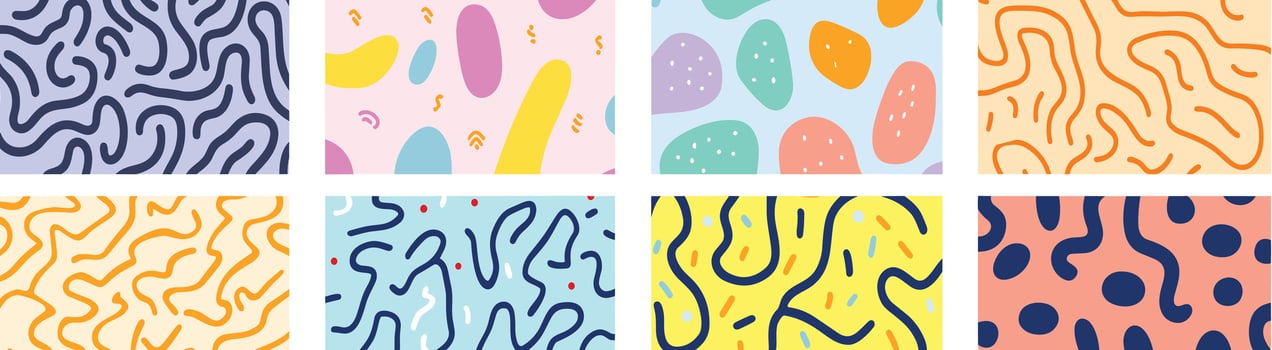 Colorful Line Doodle. A Creative Abstract Art Background Collection Suitable for Children or Festive Celebration Designs. This Bundle Offers a Simple, Childish Scribble Wallpaper vector