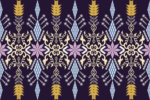 Geometric ethnic oriental traditional art pattern.Figure tribal embroidery style.Design for background,wallpaper,clothing,wrapping,fabric,element,,vector illustration. vector