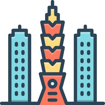 color icon for taiwan vector