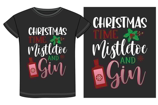 Christmas Drinking Party T-shirt Design vector