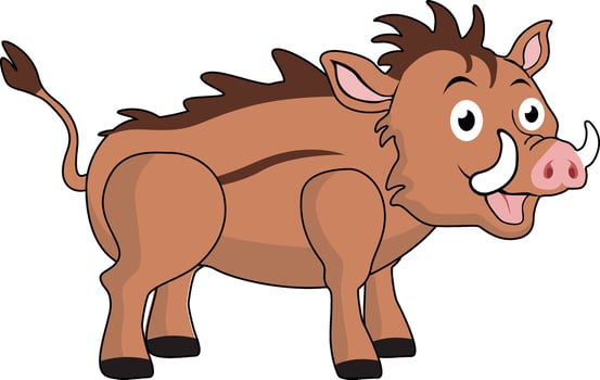 This is a very cute wild boar design vector