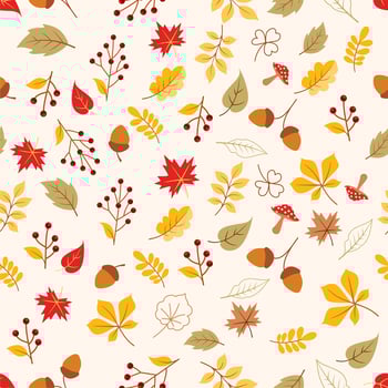 Autumn leaves seamless pattern wallpaper background vector