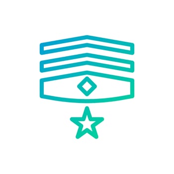 Badge icon gradient green blue colour military symbol perfect. vector
