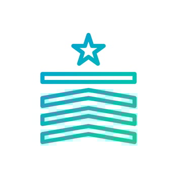 Badge icon gradient green blue colour military symbol perfect. vector