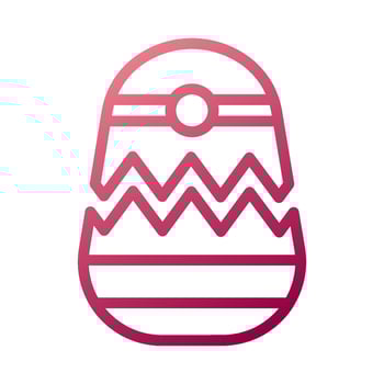 Egg icon gradient white red colour easter symbol illustration. vector