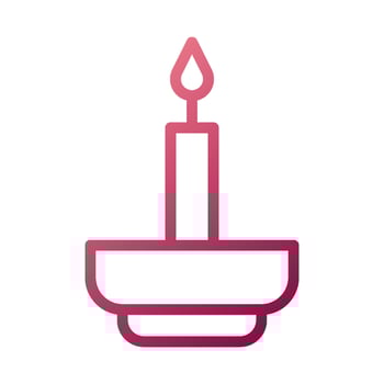 Candle icon gradient white red colour easter symbol illustration. vector