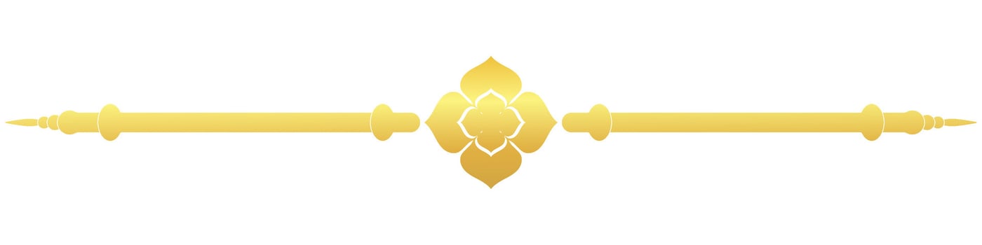 Thai pattern flower border line vector