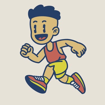 Happy and Cute Runner Cartoon Illustration vector