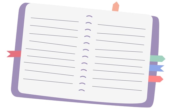 Spiral notebook with pencil isolated on white background. vector
