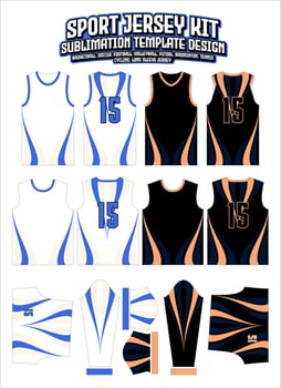 Sharps Curves Sports Jersey Design Sportswear Layout Template vector