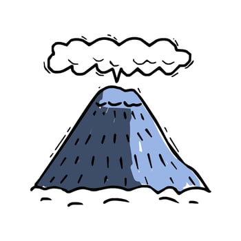 mountain line art hand drawn vector