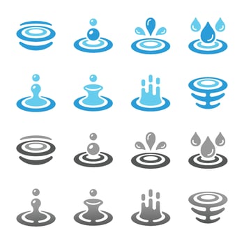 water and ripple icon set,vector and illustration vector