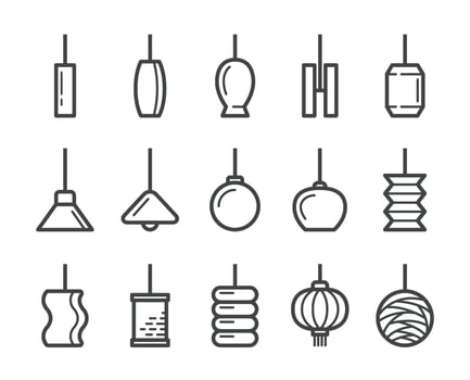 hanging lamp line icon,vector and illustration vector